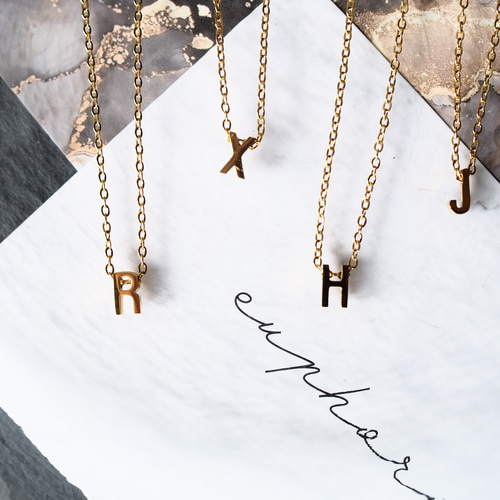 18k イニシャル ネックレスセット アルファベット ローマ字 18k イニシャル ネックレスセット アルファベット ローマ字