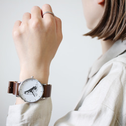 シベリアンハスキー（ブラック＆ホワイト）の腕時計 10枚目の画像