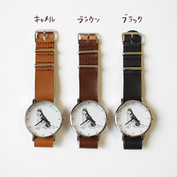 シベリアンハスキー（ブラック＆ホワイト）の腕時計 4枚目の画像