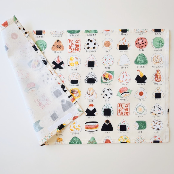 受注製作】《サイズオーダー可》一枚仕立てのご当地おにぎり柄  