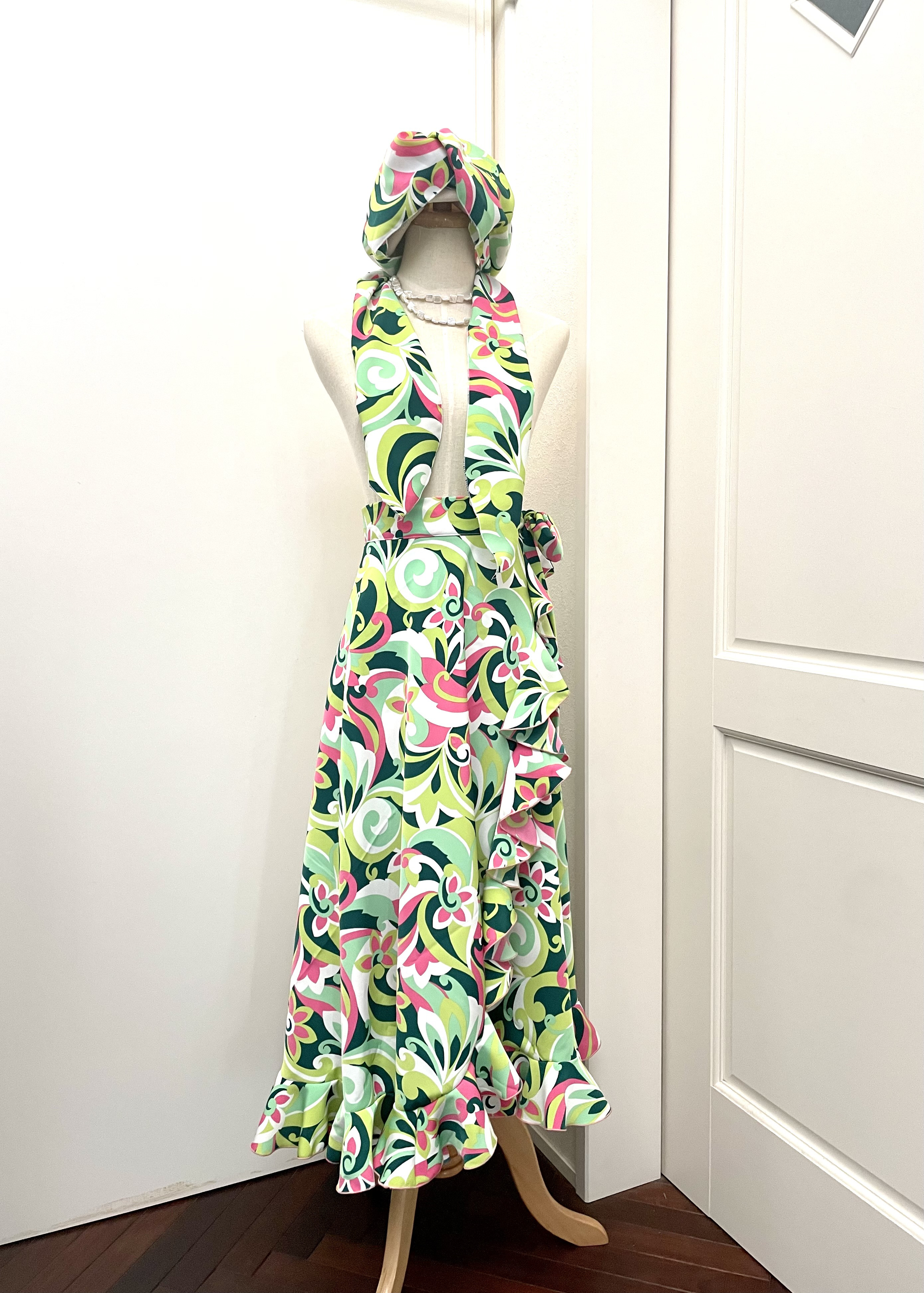 フラメンコ衣装 エプロン ピキージョターバン 3点セット フラメンコ