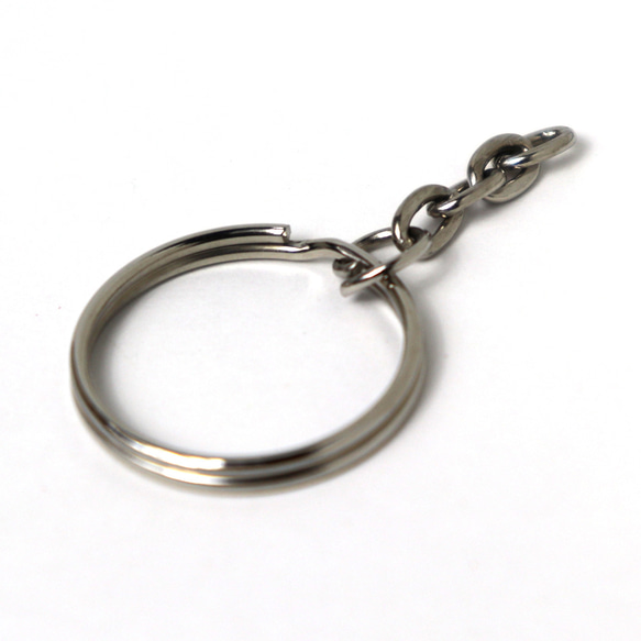 二重リング キーホルダー チェーン付き 金具 8個 アクセサリーパーツ