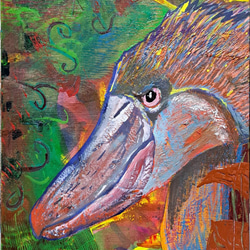 睨む』 アクリル・ポスターカラー／ファインアート／絵画／心象画