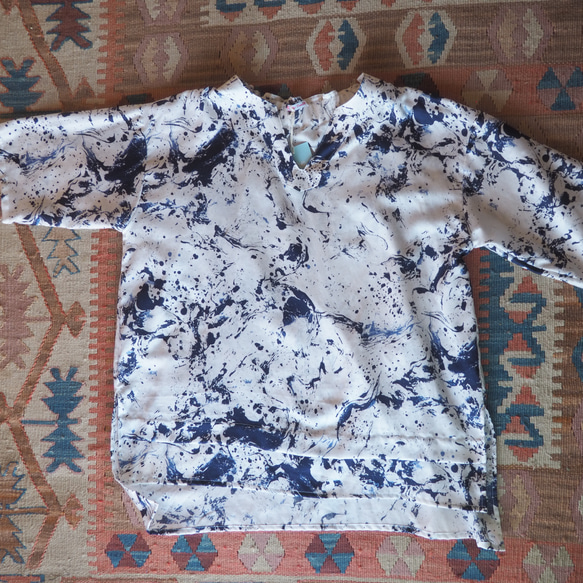 卡夫坦襯衫彩繪圖案棉質襯衫 第12張的照片