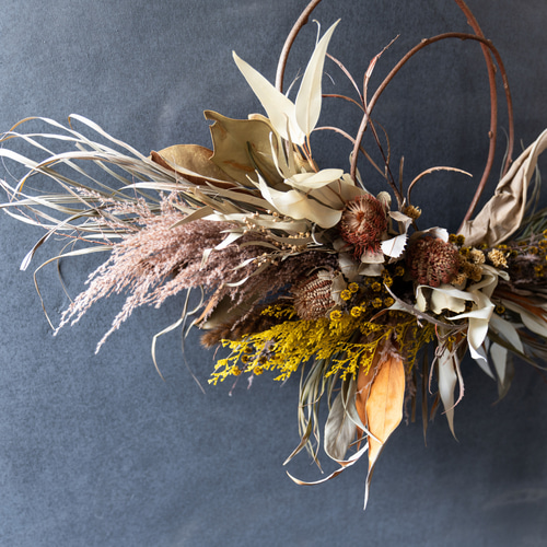 壁掛けドライフラワーリース ドライフラワー リース 壁飾り おしゃれ