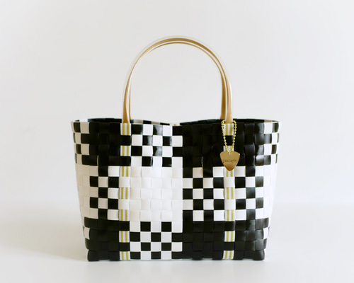 ♡２回のみ使用♡WOVEN チェック柄 かごバッグ 1b3a5f6150d185ef6ef114cacf0112