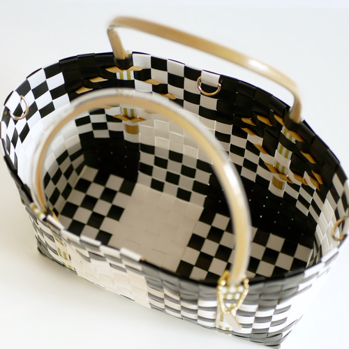♡２回のみ使用♡WOVEN チェック柄 かごバッグ ♡2回のみ使用♡WOVEN チェック柄 かごバッグ セール】 カゴ
