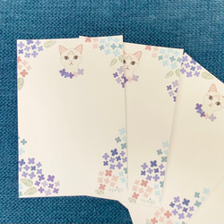 繡球花和暹羅貓的大♡留言卡 第4張的照片