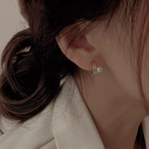 シェル付きパールピアスk18 ピアス（スタッド・一粒） パール大好き