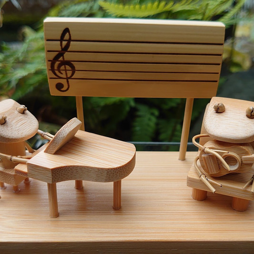 竹細工～カエルの音楽♪ 立体・オブジェ ひだまり竹工房 Creema店 通販