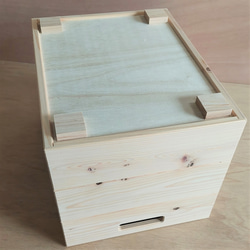 【在庫処分特価】-桧-　A4サイズ　高さL　スタッキング可 木箱 収納 ボックス 4枚目の画像