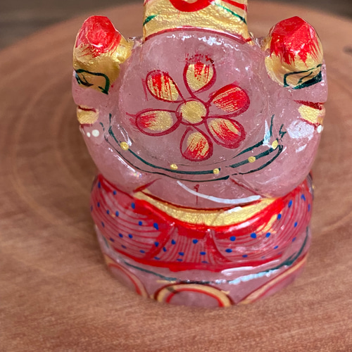 天然石☆ガネーシャ神☆ローズクォーツ その他インテリア雑貨