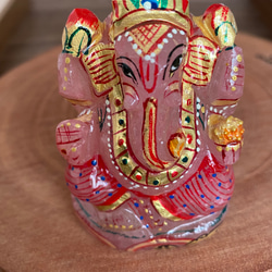 天然石ガネーシャ像 アベンチュリン、ローズクォーツ　2体セット a90aae69b18d87da14441b81b0fc50