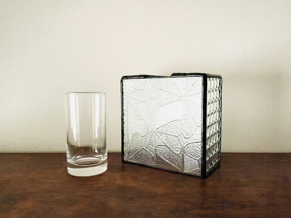 ステンドグラス 花瓶 Block（クローバー・クリア） 5枚目の画像