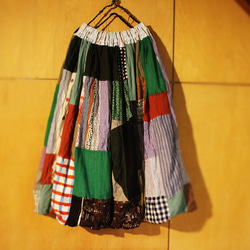 SAYOCAFEパッチワークのバルーンスカート(forest) 6枚目の画像