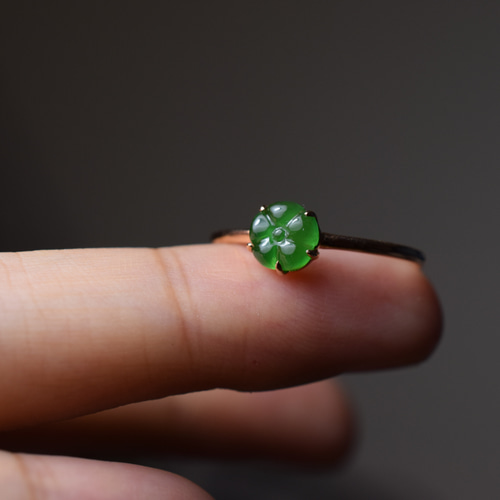 ☘本翡翠 グアテマラ翡翠 ❄️氷種❄️ リング 新品 0096