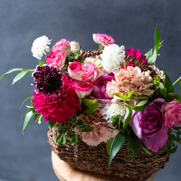 フラワーアレンジメント ボックスフラワーアレンジメント【Lsize・おまかせ色】 - Luonka