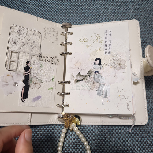 ②ハンドメイド　ジャンクジャーナル帳　コラージュ　ノート シンプルコラージュノート ジャンクジャーナル 雑記帳 表紙無地