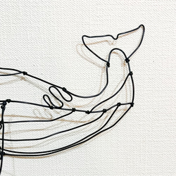 シロナガスクジラ②　くじら　クジラ　鯨　ワイヤーアート　立体　壁掛け【受注販売】 5枚目の画像