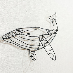 シロナガスクジラ②　くじら　クジラ　鯨　ワイヤーアート　立体　壁掛け【受注販売】 9枚目の画像