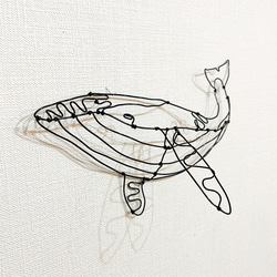 シロナガスクジラ②　くじら　クジラ　鯨　ワイヤーアート　立体　壁掛け【受注販売】 7枚目の画像