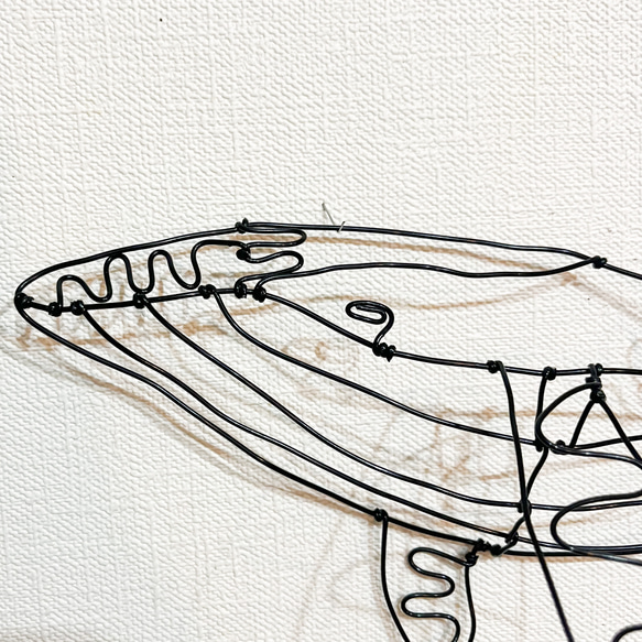 シロナガスクジラ②　くじら　クジラ　鯨　ワイヤーアート　立体　壁掛け【受注販売】 2枚目の画像
