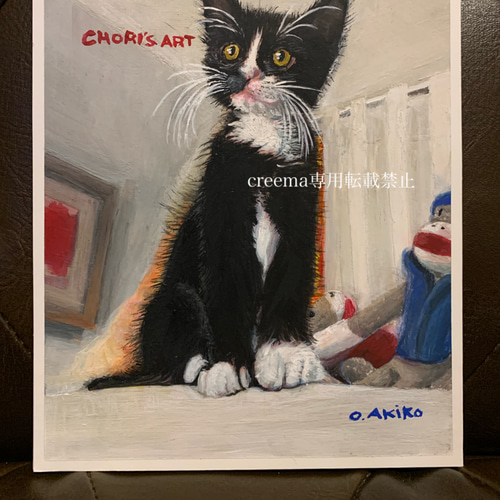 楽天市場】油彩画 SM号 絵画 仔猫・3 星野歩 手描き 額付き
