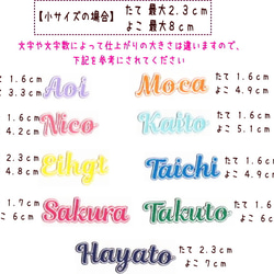 ツイル生地の筆記体のお名前ワッペン【アルファベット７文字まで】大文字は最初の１文字のみ 7枚目の画像
