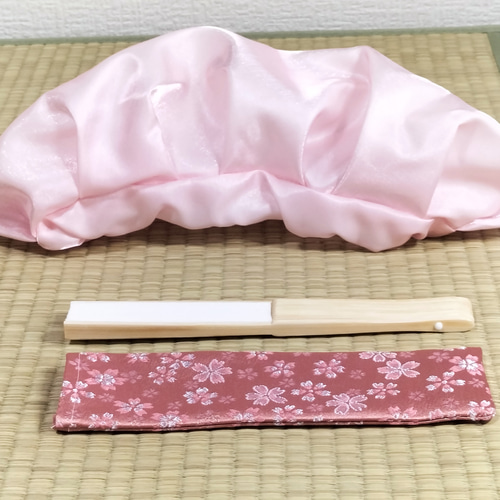 100歳百寿祝い銀襴虹色桜合わせちゃんちゃんこ4点セット(ピンク