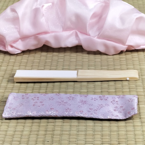 100歳百寿祝い銀襴虹色桜合わせちゃんちゃんこ3点セット(ピンク×薄紫