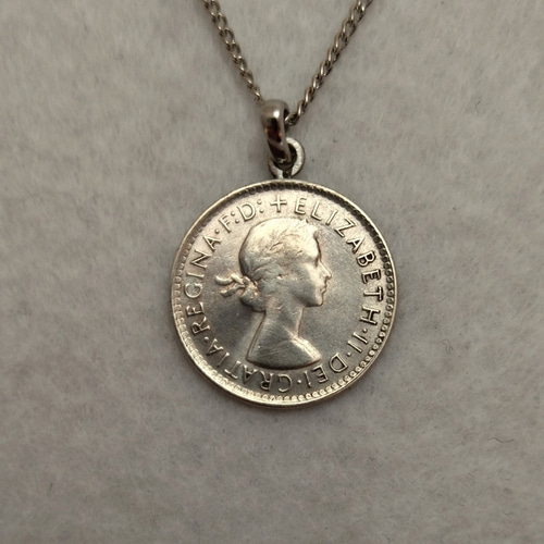 1918年 オーストラリア 6ペンス 銀貨 ラッキー6ペンス オーストラリアのコインネッレクス ネックレス