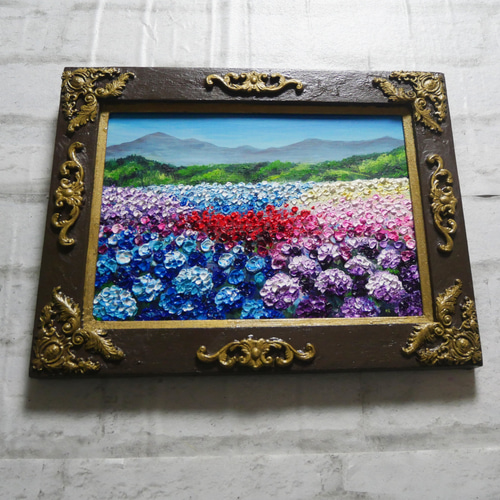 油絵 絵画【紫陽花の丘】 絵画 HR 通販 15943415｜Creema