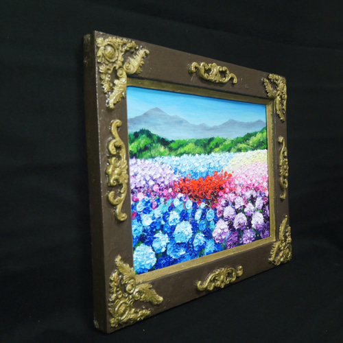 【即納！最大半額！】 絵 油彩画 油彩 油絵 絵画【紫陽花の丘】 通販 HR 絵画 絵画