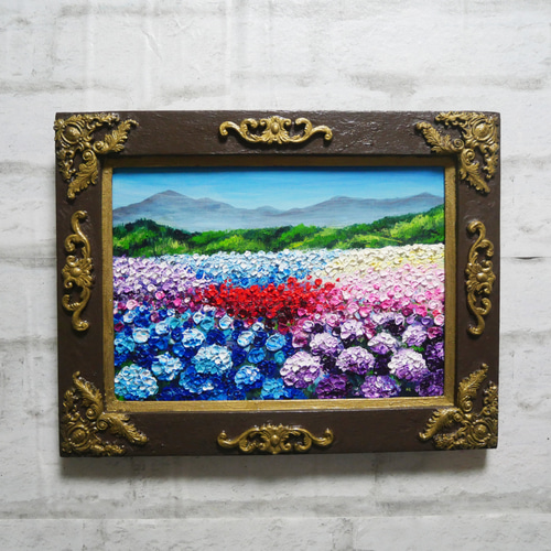 お手頃価格 絵画【紫陽花の丘】 絵 油彩画 油彩 油絵 絵画 通販 HR 絵画