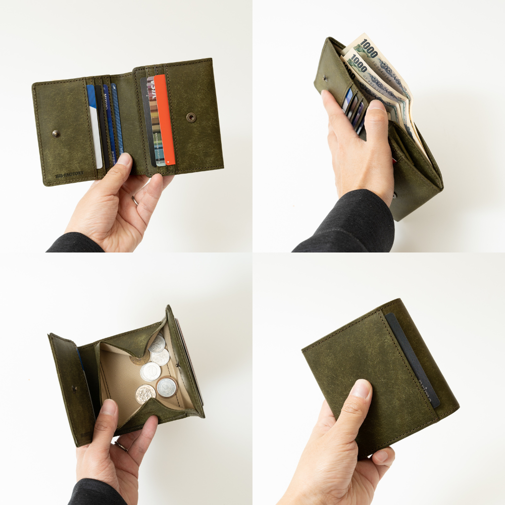 二つ折り財布　Coprire（コプリーレ）イタリア植物タンニンなめし革・プエブロ