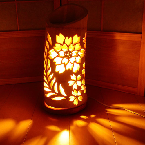 極太竹灯り・竹あかり・竹灯籠 ～～ 癒しの灯り☆花の陽