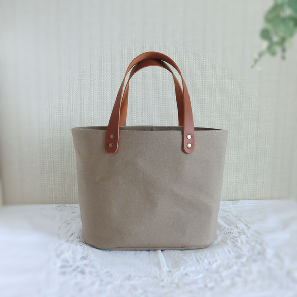 8号帆布の四角いトートバッグ【ラベンダー】 ハンドメイド