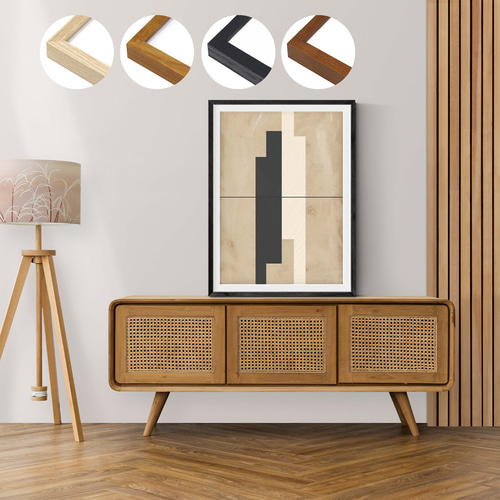 木製フレーム【希少】（B3用）上質 スリム 5色から選べる （額縁