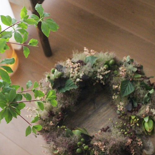 スモークツリーと実ものリース ドライフラワー petit chocolat 通販