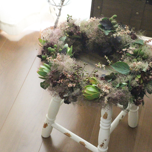 スモークツリーと実ものリース ドライフラワー petit chocolat 通販