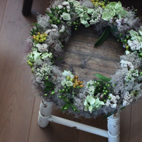 スモークツリーと実ものリース ドライフラワー petit chocolat 通販