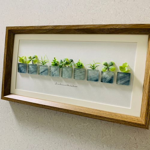 数量限定版インテリア雑貨 北欧 観葉植物 ガラスアートパネル 誕生日