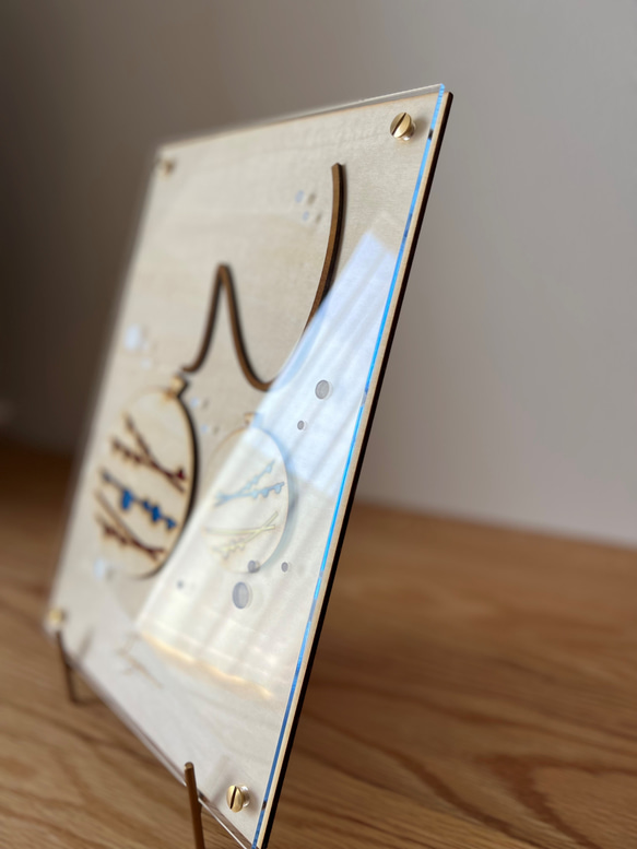 『水風船』【真鍮金具×アクリル×木のアートパネル】ご自宅やプレゼントに☆ 4枚目の画像