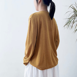 【100%リネン❀紫外線・冷房対策に◎】春夏の羽織り/カーディガン/ニット＊丸ネック　C-30RDA 7枚目の画像