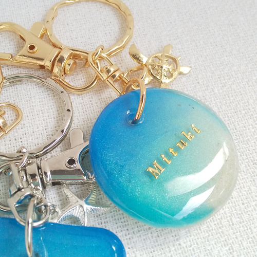 さわえ 海と空のネーム入れキーホルダー 名入れキーホルダー あー様専用 海と空のおなまえキーホルダー ネームキーホルダー