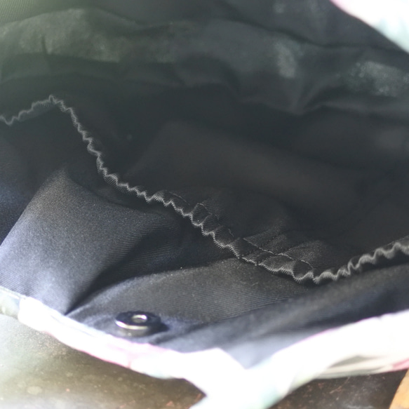 在庫一掃セール送料無料✩丸バッググレー花柄 6枚目の画像