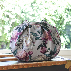 在庫一掃セール送料無料✩丸バッググレー花柄 3枚目の画像