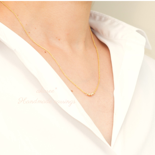 極小 3㎜ * 14kgf　選べる長さ　ゴールド　40cm　華奢　ネックレス　フォーマル