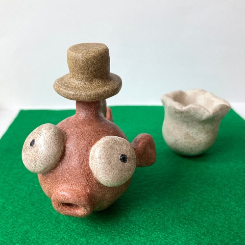 夏！おとぼけ金魚のお出かけセット 金魚鉢とカンカン帽子 玄関