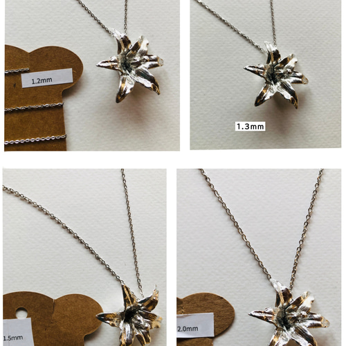 花モチーフ ネックレス 金属製 フック式 花モチーフ ネックレス 金属製 フック式